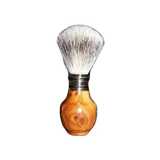 Pure Silver Tip Badger Shaving Brush Burr Yew Wood - Zouf.biz