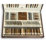 Laguiole Cutlery Canteen 48 Pieces Mixed Wood, Prestige Collection - Zouf.biz