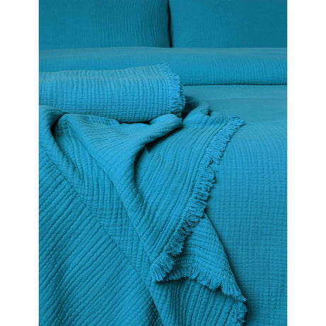 Cotton Gauze Bedspread, Duck Egg Blue - Zouf.biz