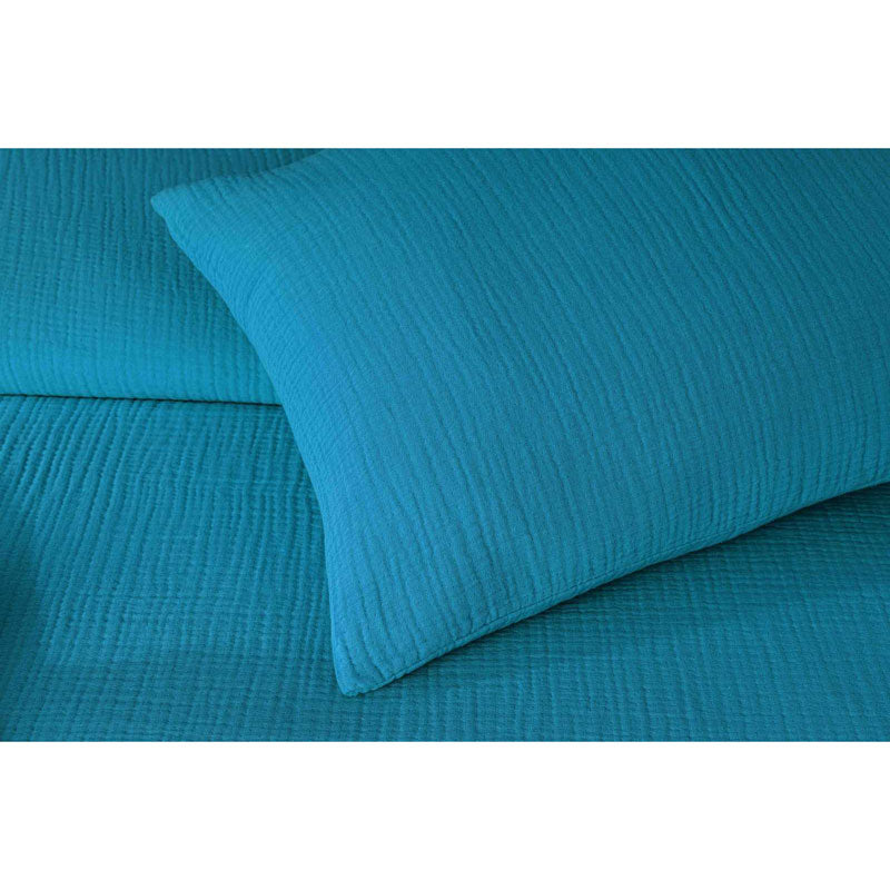 Cotton Gauze Pillow Case, Duck Egg Blue - Zouf.biz
