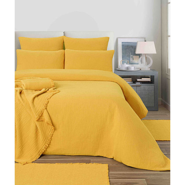 Cotton Gauze Duvet Cover, Turmeric - Zouf.biz