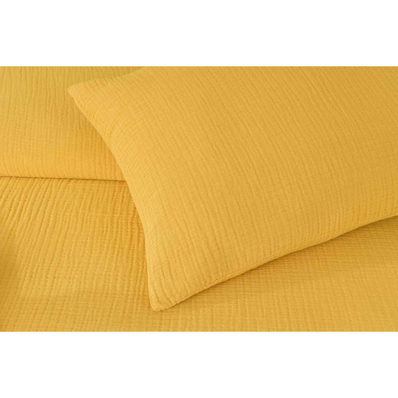 Cotton Gauze Duvet Cover, Turmeric - Zouf.biz