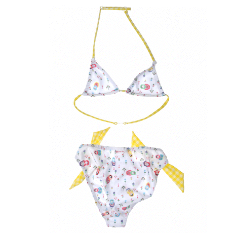 Dolls Print and Vichy Bikini, White - Zouf.biz