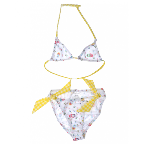 Dolls Print and Vichy Bikini, White - Zouf.biz