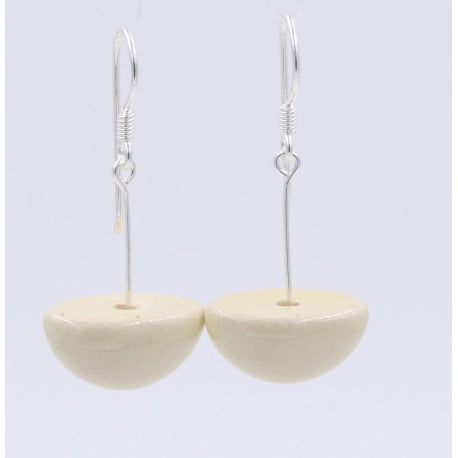 Inca Yucatan Ceramic Drop Earrings, Ivory - Zouf.biz