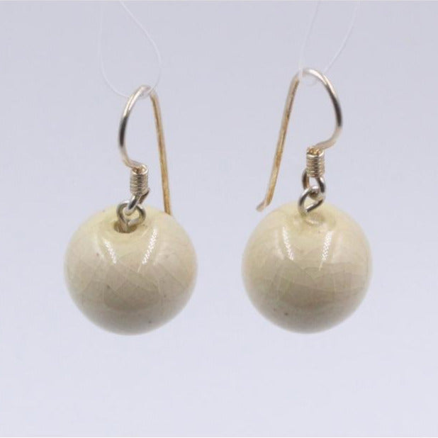 Perles Ceramic Drop Earrings, Ivory - Zouf.biz
