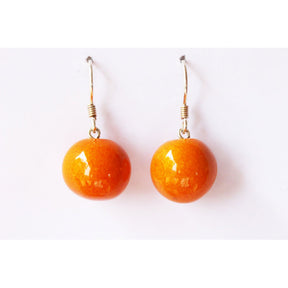 Perles Ceramic Drop Earrings, Orange - Zouf.biz