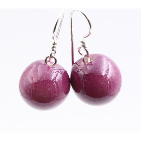 Perles Ceramic Drop Earrings, Plum - Zouf.biz