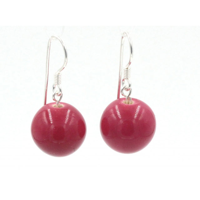 Perles Ceramic Drop Earrings, Raspberry - Zouf.biz