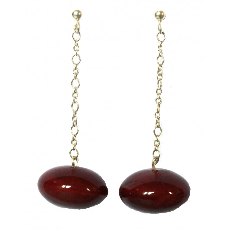 Toupie Silver Chain Drop Earrings, Blackcurrant - Zouf.biz