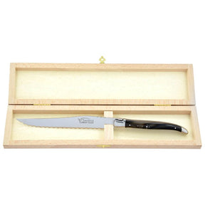 Laguiole Bread Knife Dark Horn Tip, Prestige Collection - Zouf.biz