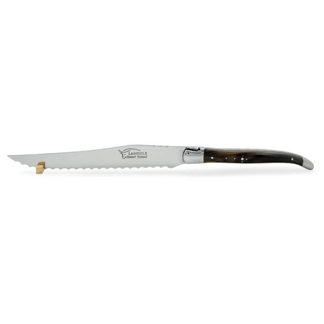 Laguiole Bread Knife Dark Horn Tip, Prestige Collection - Zouf.biz
