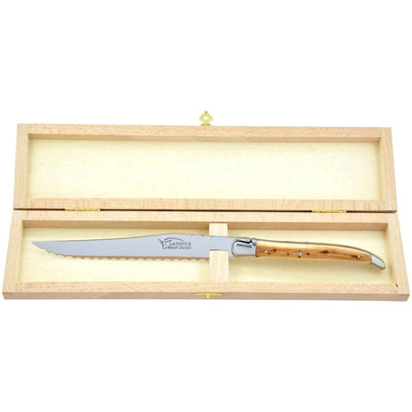 Laguiole Bread Knife Juniper Wood, Prestige Collection - Zouf.biz