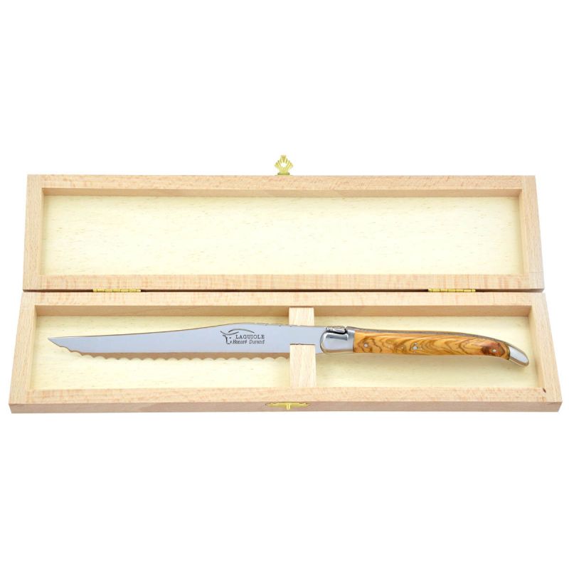 Laguiole Bread Knife, Olive Wood, Prestige Collection - Zouf.biz