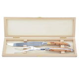 Laguiole Carving Set Juniper Wood, Prestige Collection - Zouf.biz