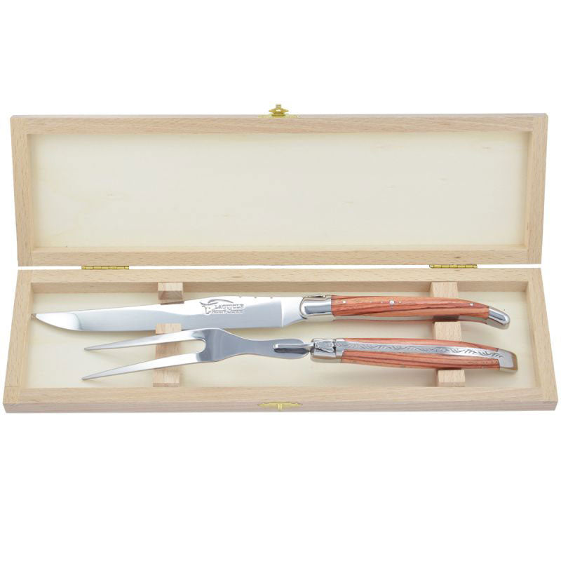 Laguiole Carving Set Rosewood, Prestige Collection - Zouf.biz