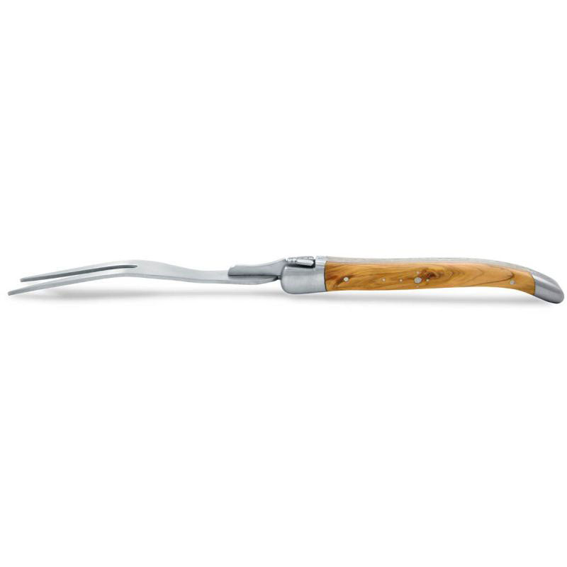 Laguiole Cheese Set, Fork & Knife, Olive Wood, Prestige Collection - Zouf.biz