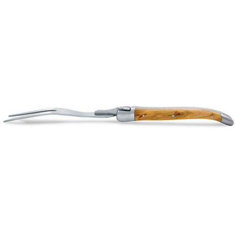 Laguiole Cheese Set, Fork & Knife, Olive Wood, Prestige Collection - Zouf.biz