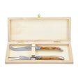 Laguiole Cheese Set, Fork & Knife, Olive Wood, Prestige Collection - Zouf.biz