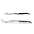 Laguiole Cheese Set, Fork & Knife, Dark Horn Tip, Prestige Collection - Zouf.biz