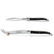 Laguiole Cheese Set, Fork & Knife, Ebony Wood, Prestige Collection - Zouf.biz