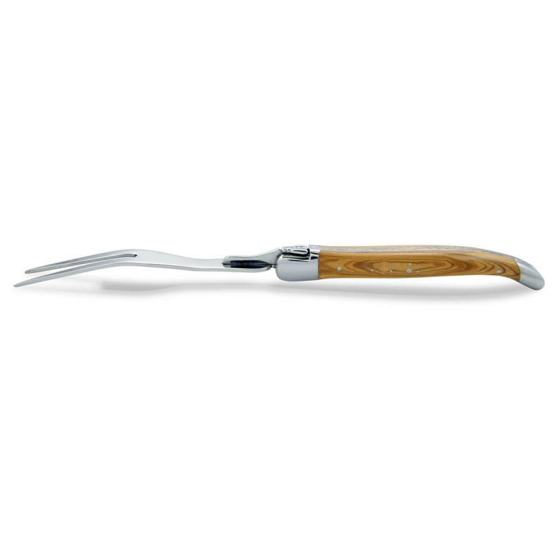 Laguiole Cheese Set, Fork & Knife, Olive Wood, Prestige Collection - Zouf.biz