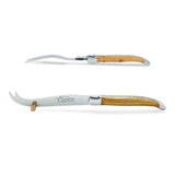 Laguiole Cheese Set, Fork & Knife, Olive Wood, Prestige Collection - Zouf.biz