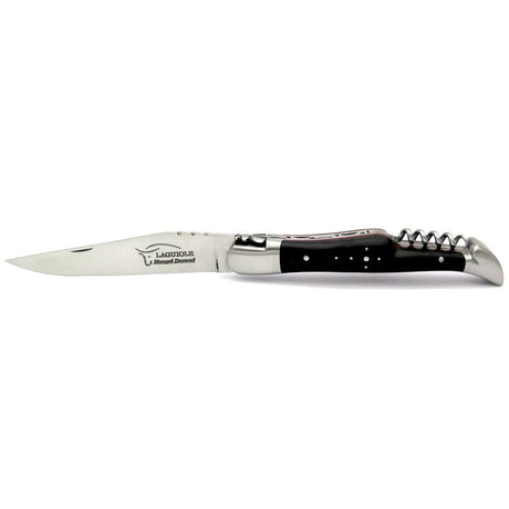 Laguiole Ebony & Red Vulcanised Fiber 2 Piece Pocket Knife - 12cm, Prestige Collection - Zouf.biz