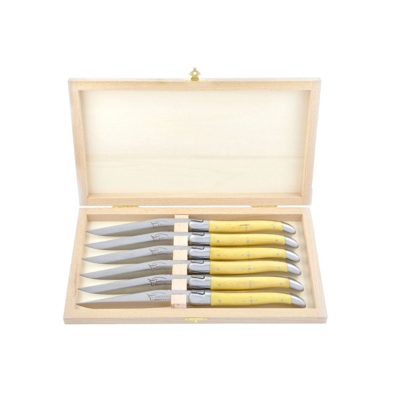 Laguiole Steak Knives Boxwood, Prestige Collection - Zouf.biz