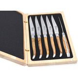 Laguiole Steak Knives Olive Wood, Prestige Collection - Zouf.biz