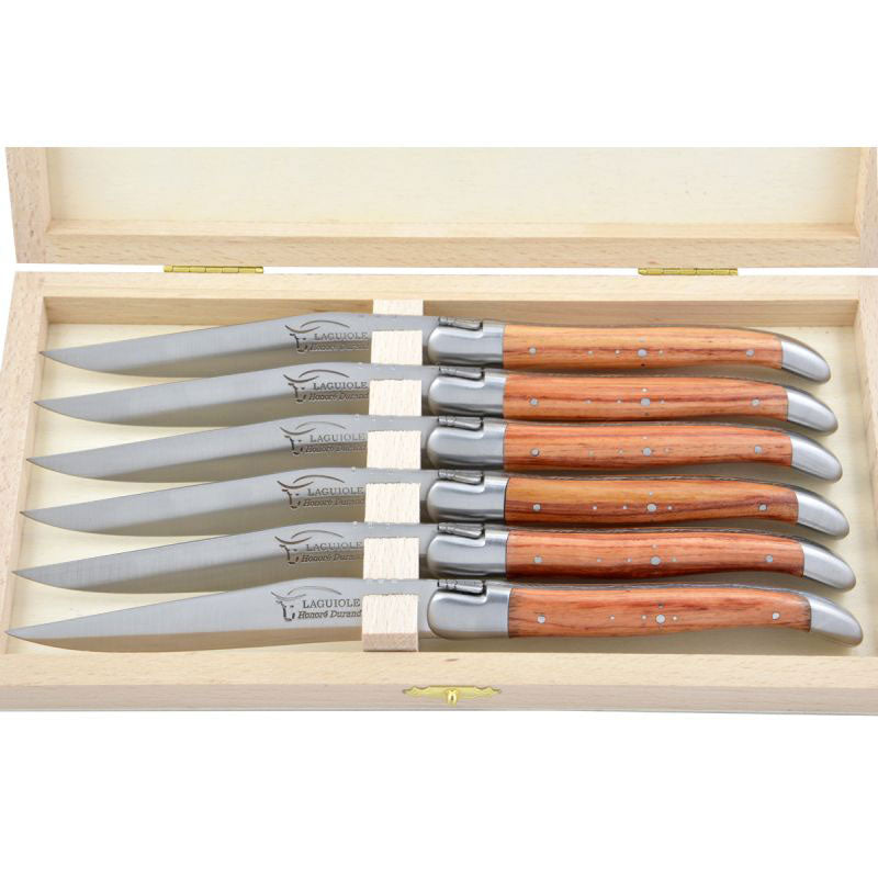 Laguiole Steak Knives Rosewood, Prestige Collection - Zouf.biz