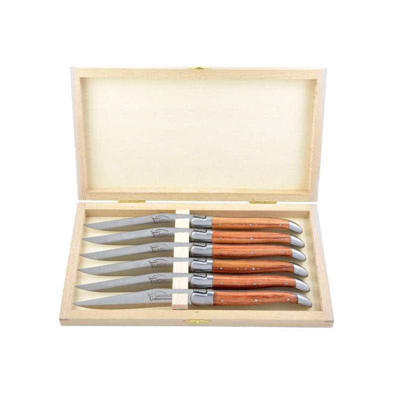 Laguiole Steak Knives Rosewood, Prestige Collection - Zouf.biz