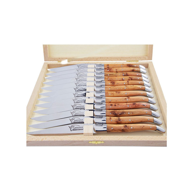 Laguiole Steak Knives Juniper Wood, Prestige Collection - Zouf.biz