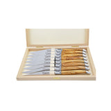 Laguiole Steak Knives Olive Wood, Prestige Collection - Zouf.biz