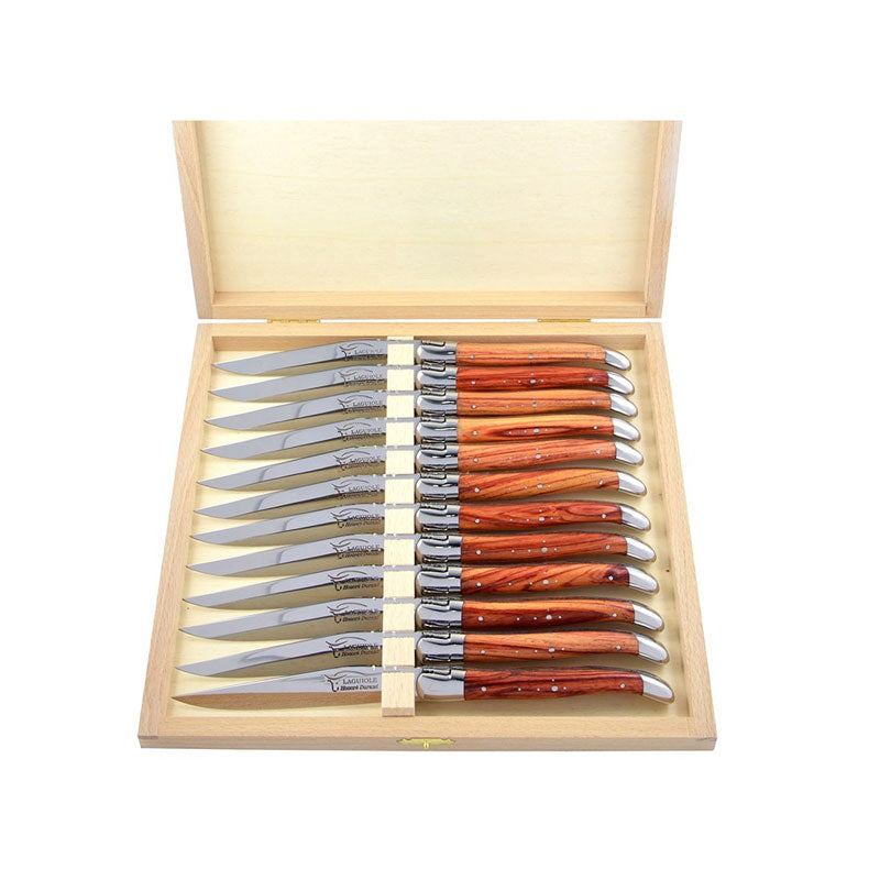 Laguiole Steak Knives Rosewood, Prestige Collection - Zouf.biz