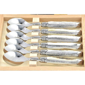 Laguiole Teaspoons Deer Antler, Prestige Collection - Zouf.biz
