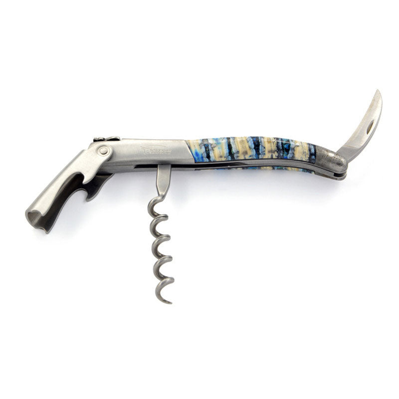 Laguiole Yellow Fossilised Mammoth Molar & Meteorite Steel Sommelier Corkscrew - Zouf.biz