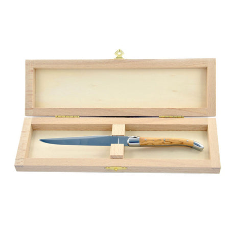 Laguiole Letter Opener - Cut Paper Knife Olive Wood, Prestige Collection - Zouf.biz