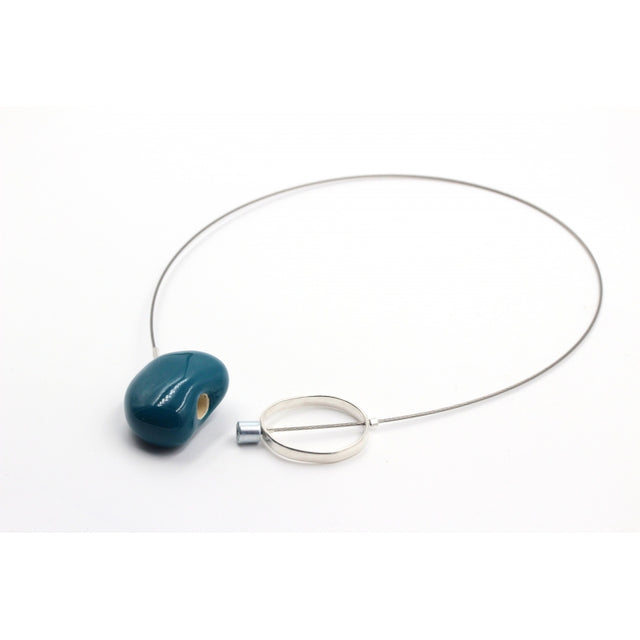 Graphik Ceramic Necklace, Duck Egg Blue - Zouf.biz