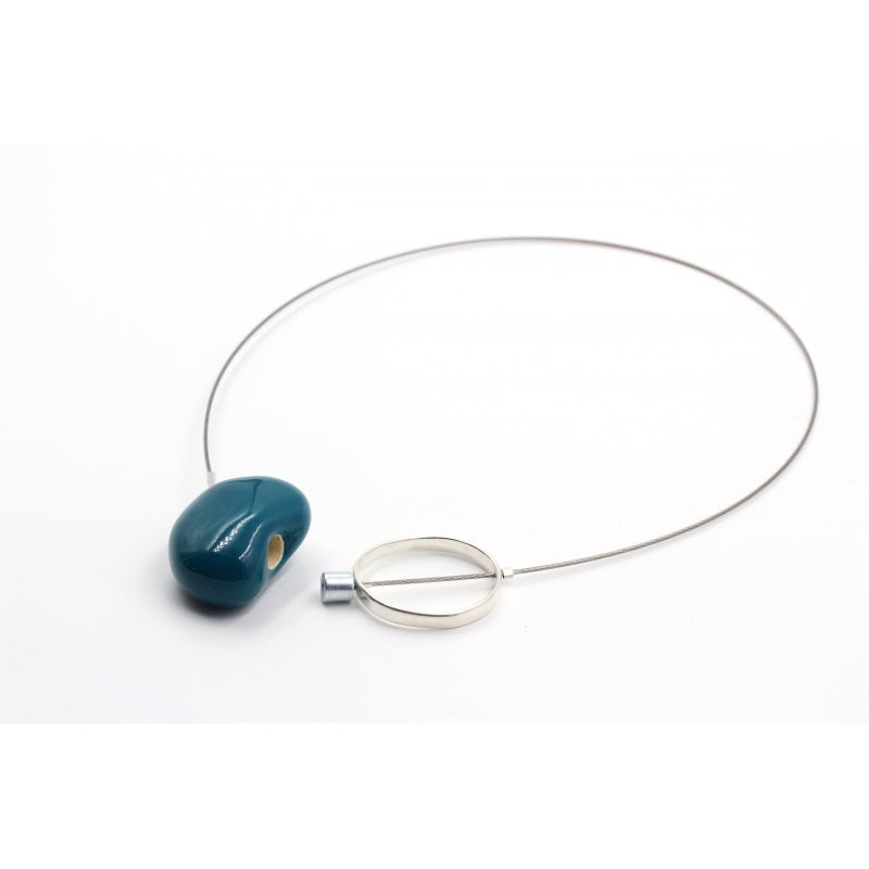 Graphik Ceramic Necklace, Duck Egg Blue - Zouf.biz