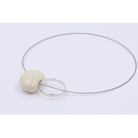 Graphik Ceramic Necklace, Ivory - Zouf.biz