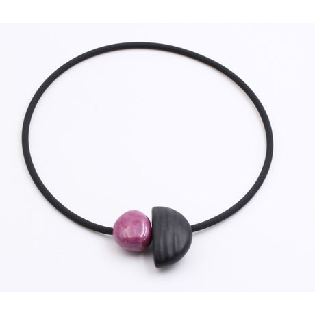 Leo Ceramic Necklace, Plum - Zouf.biz