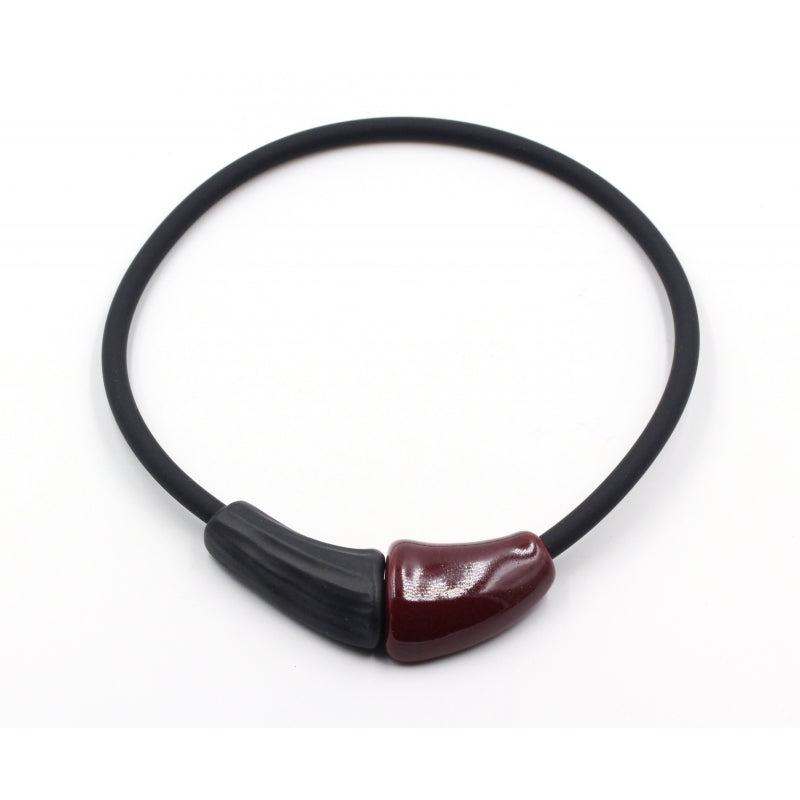 Masai Ceramic Necklace, Blackcurrant - Zouf.biz