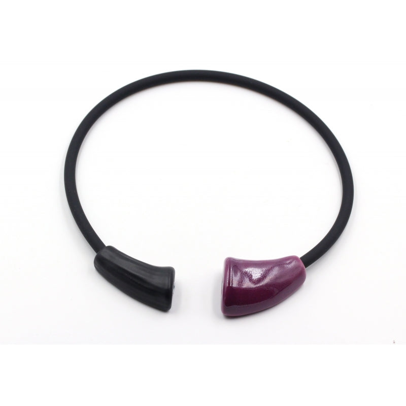 Masai Ceramic Necklace, Plum - Zouf.biz
