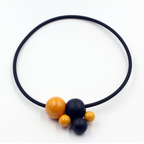 Meteore Ceramic Necklace, Apricot & Black - Zouf.biz