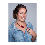 Meteore Ceramic Necklace, Cherry & Black - Zouf.biz