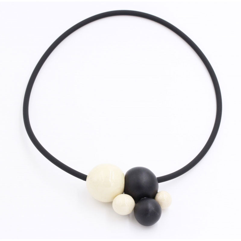 Meteore Ceramic Necklace, Ivory & Black - Zouf.biz