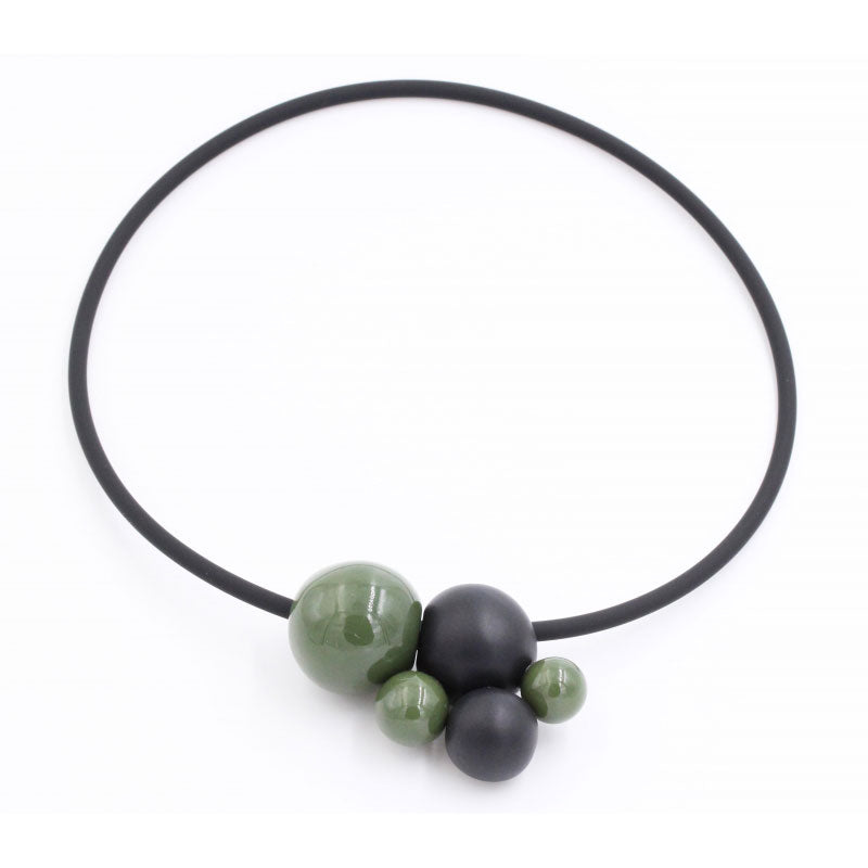 Meteore Ceramic Necklace, Khaki & Black - Zouf.biz