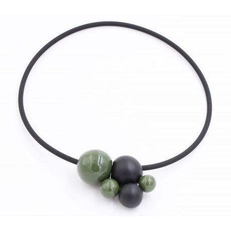 Meteore Ceramic Necklace, Khaki & Black - Zouf.biz