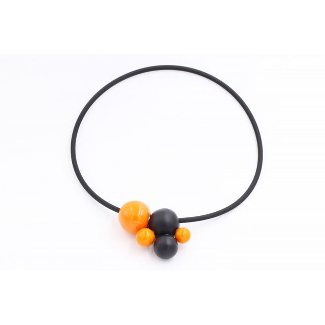 Meteore Ceramic Necklace, Orange & Black - Zouf.biz
